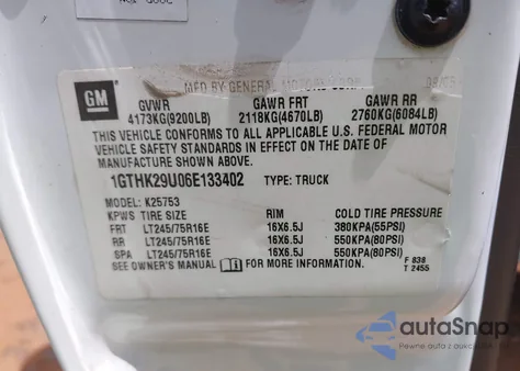 2006 GMC Sierra 2500Hd Sle1 z USA, uszkodzony, nr VIN 1GTHK29U06E133402